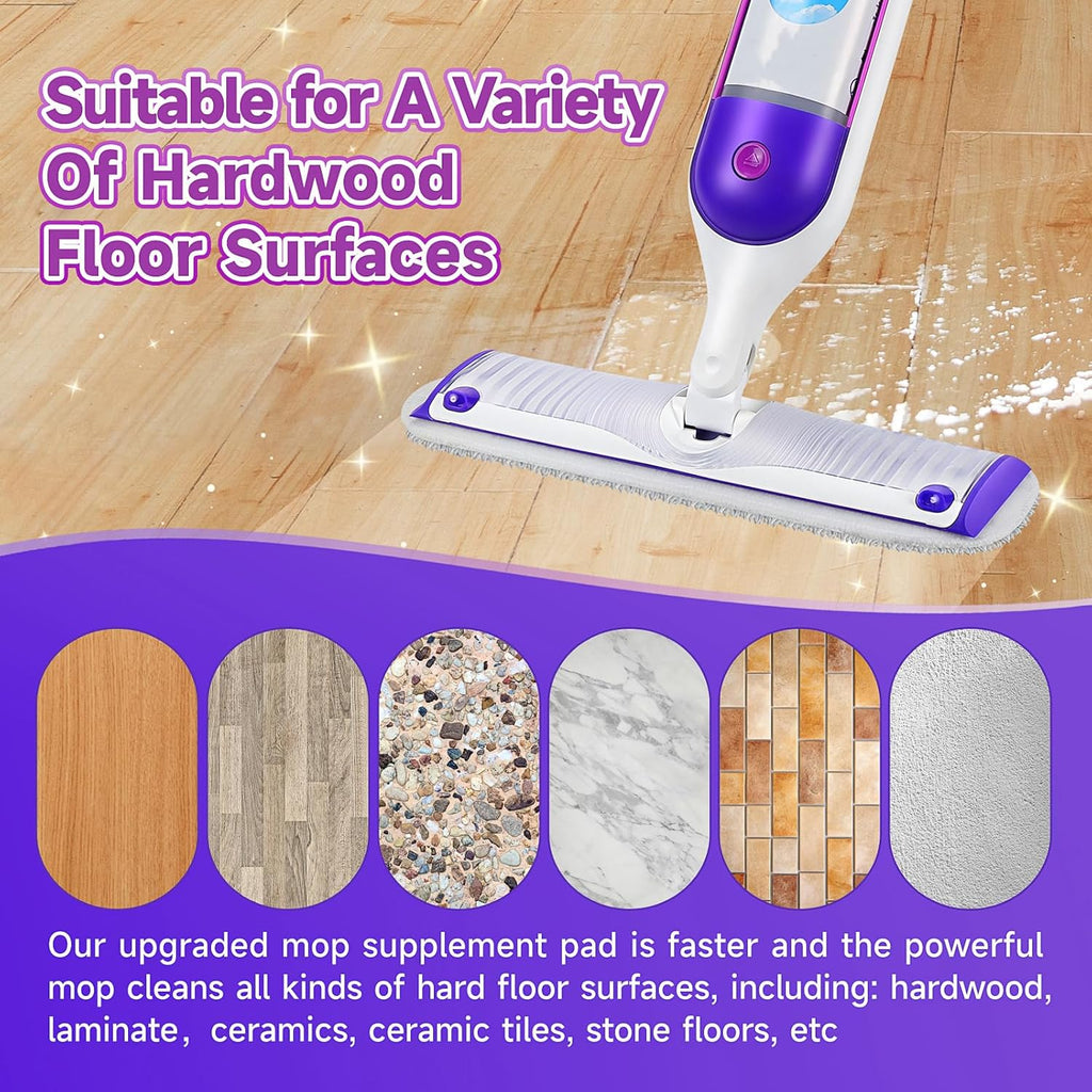 8 Pack Reusable Mop Replacement Pads Compatible for Swiffer PowerMop Spray Mop, Dry Wet Mopping