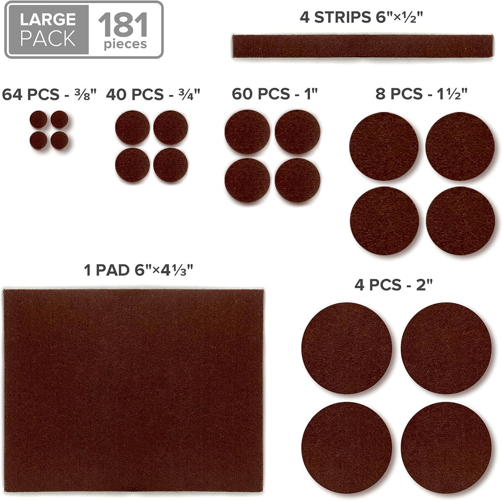 Felt Furniture Pads X-PROTECTOR 181 PCS Premium Furniture Pads - Felt Pads Furniture Feet Best Wood