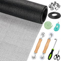 Window Screen Replacement,Screen Door Repair Kit, 59"x158" Black Window Screen Mesh,Including 50 FT