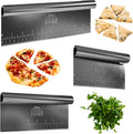 Bakerpan Stainless Steel Heavy Duty Dough Cutter, 3 Size Set - Metal Bench Scraper Kitchen