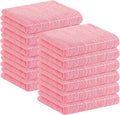 Homaxy 100% Cotton Terry Kitchen Towels(Pink, 13 x 28 inches), Checkered Designed, Soft and Super