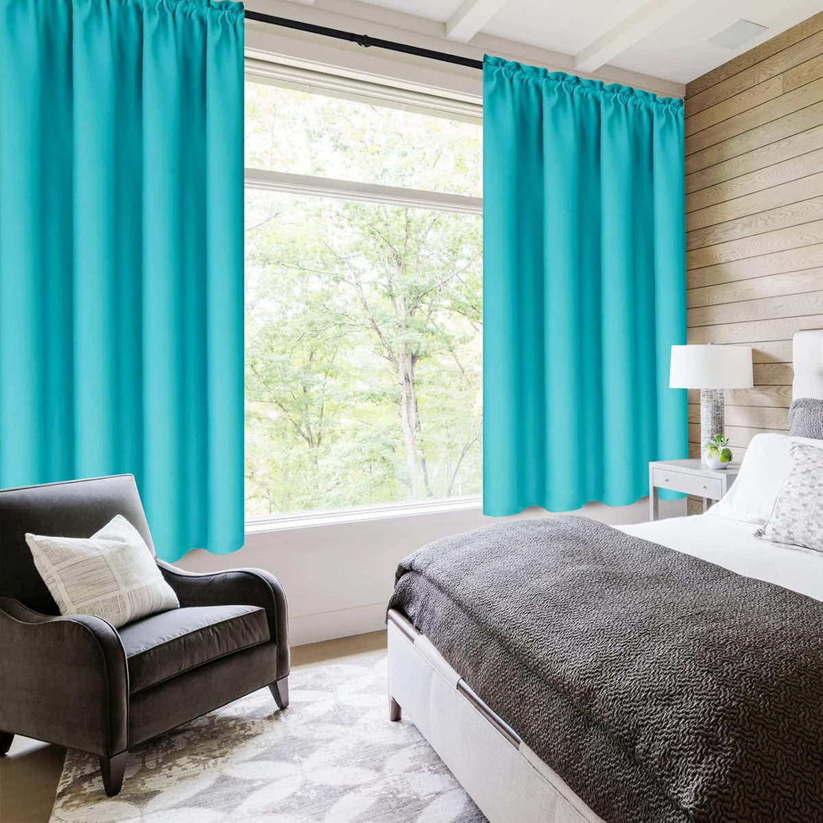 DWCN Blackout Curtains for Bedroom - Thermal Insulated Privacy Energy Saving Rod Pocket Drapes for