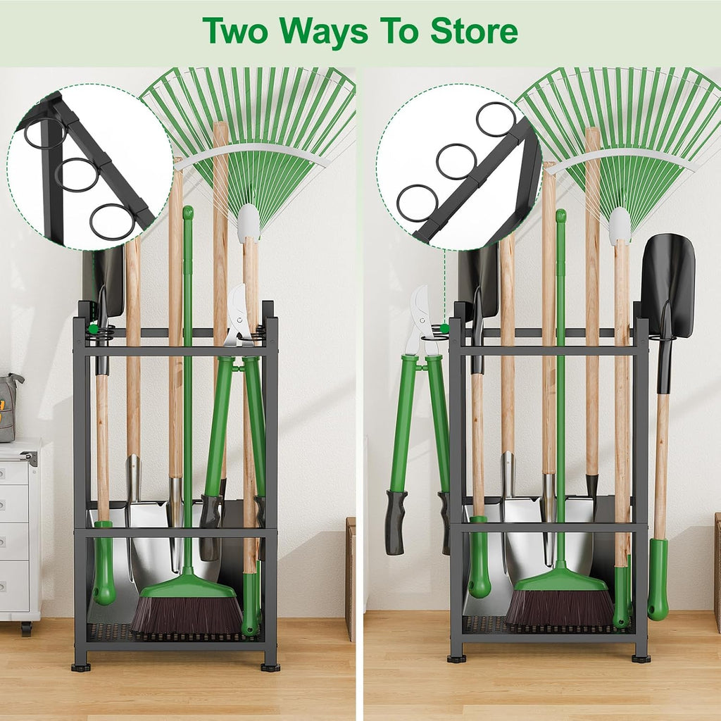 Dirza Garden Tool Organizer,Yard Tool Organizer for Garage Organization and Storage,Garden Tool