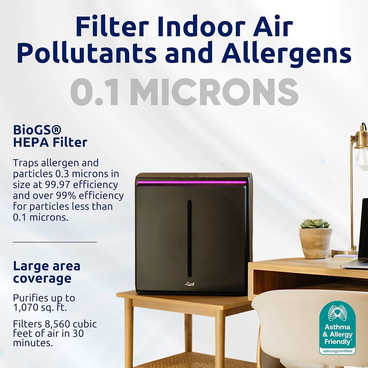 Rabbit Air, A3 SPA-1000N Air Purifiers for Home, Ultra Quiet HEPA Air Purifier- Wall Mountable Air