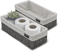 Brookstone Wicker Shelf Storage Basket Decorative Shelf Bin, bathroom organizers and storage, Boho