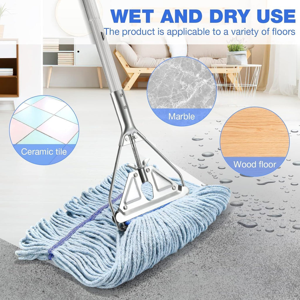 Commercial Mop Handle Heavy Duty,Industrial Metal Mop Stick Replacement for Home, Garage, Office