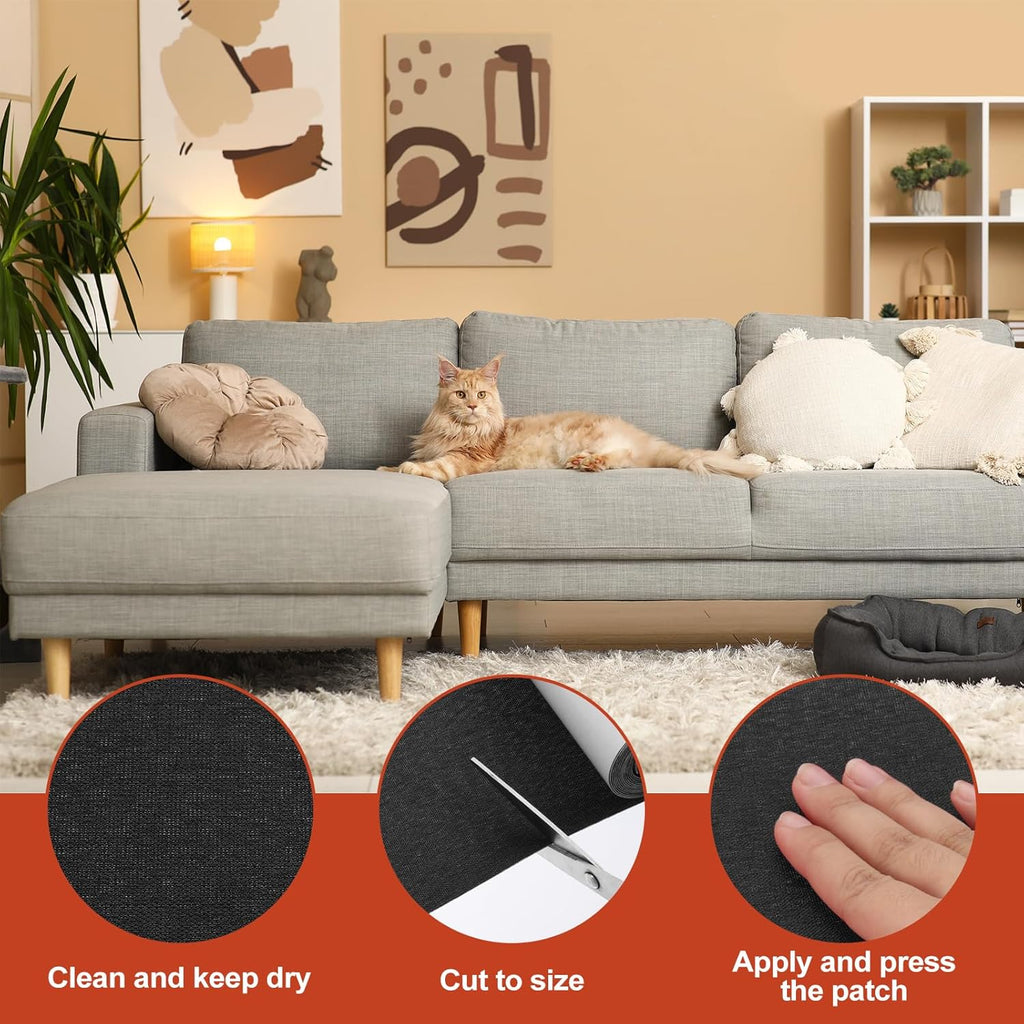 PATIKIL 70x6.2 Inch Linen Repair Tape, Repair Fabric Patch Self Adhesive Couch Patch Line Repair