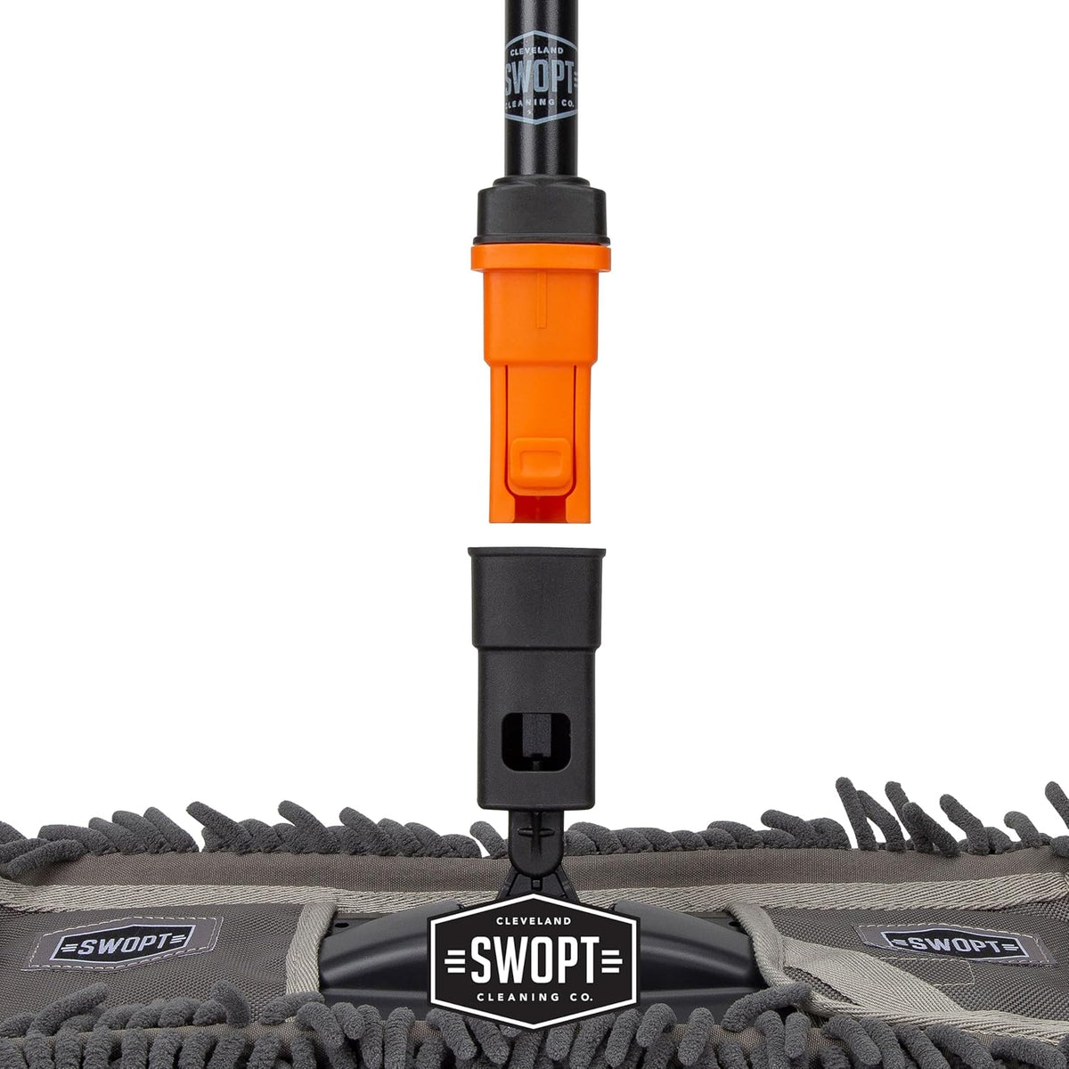 SWOPT 18” Microfiber Dust Mop + 60" Steel Handle, Combo — Dust Mop Head with Long Handle