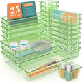 WOWBOX 25 PCS Plastic Drawer Organizer Set, 4 Sizes Desk Drawer Divider Organizers and Storage Bins