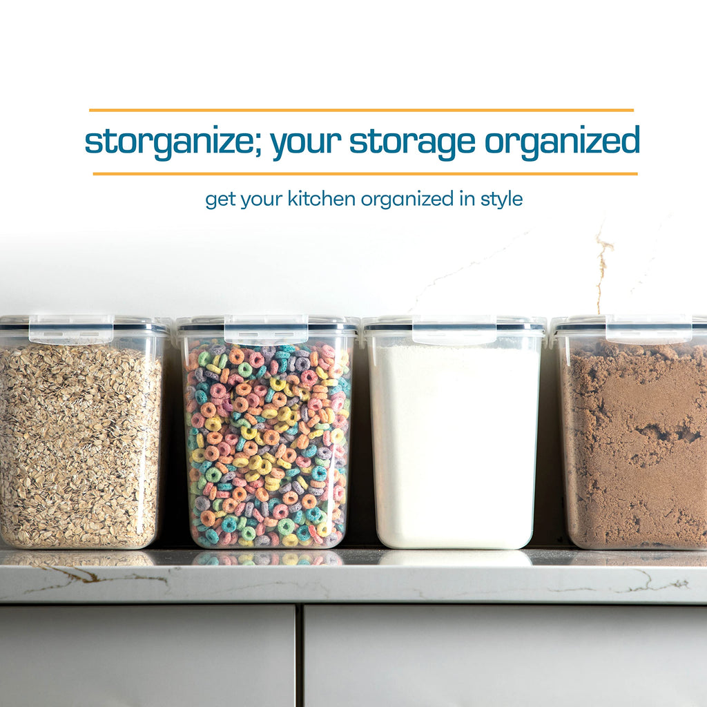 Storeganize Flour Sugar Storage Containers (5.3L/4pk) Great Rice Canisters Sets For The Kitchen