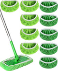 Reusable Microfiber Mop Pads Washable Wet & Dry Sweeping Cloths Mop Head Replacement for Household