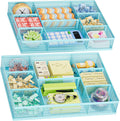 Marbrasse 2 Pack Desk Drawer Organizer, Mesh Drawer Organizer Tray with 8 Adjustable Compartments