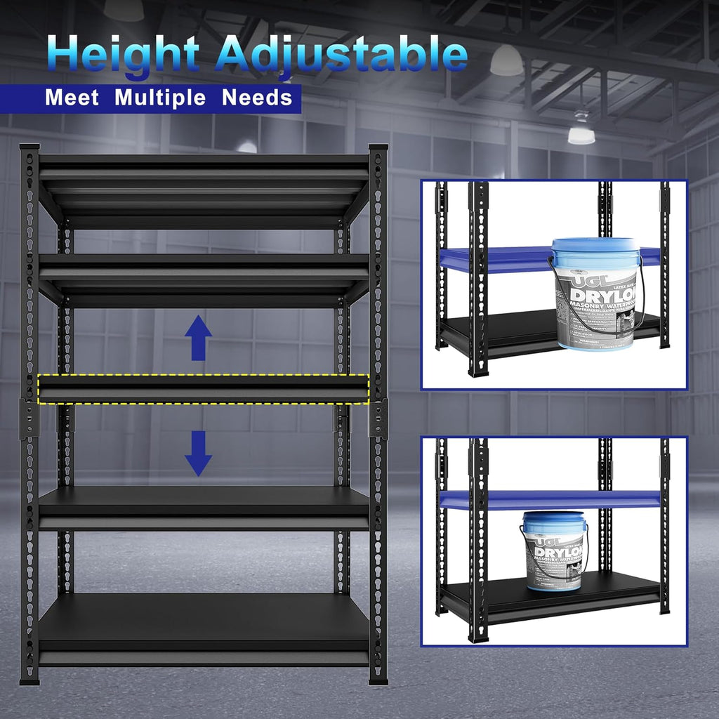 Adjustable Garage Storage Shelves, 40''W Garage Shelving Heavy Duty Loads 2200LBS, Metal Industrial