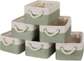 Temary Small Storage Baskets Small Fabric Bins for Closet, 6 Pack Decorative Storage Boxes with