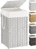 SONGMICS Laundry Hamper with Lid, 17.2 Gallon (65 L) Synthetic Rattan Clothes Laundry Basket with