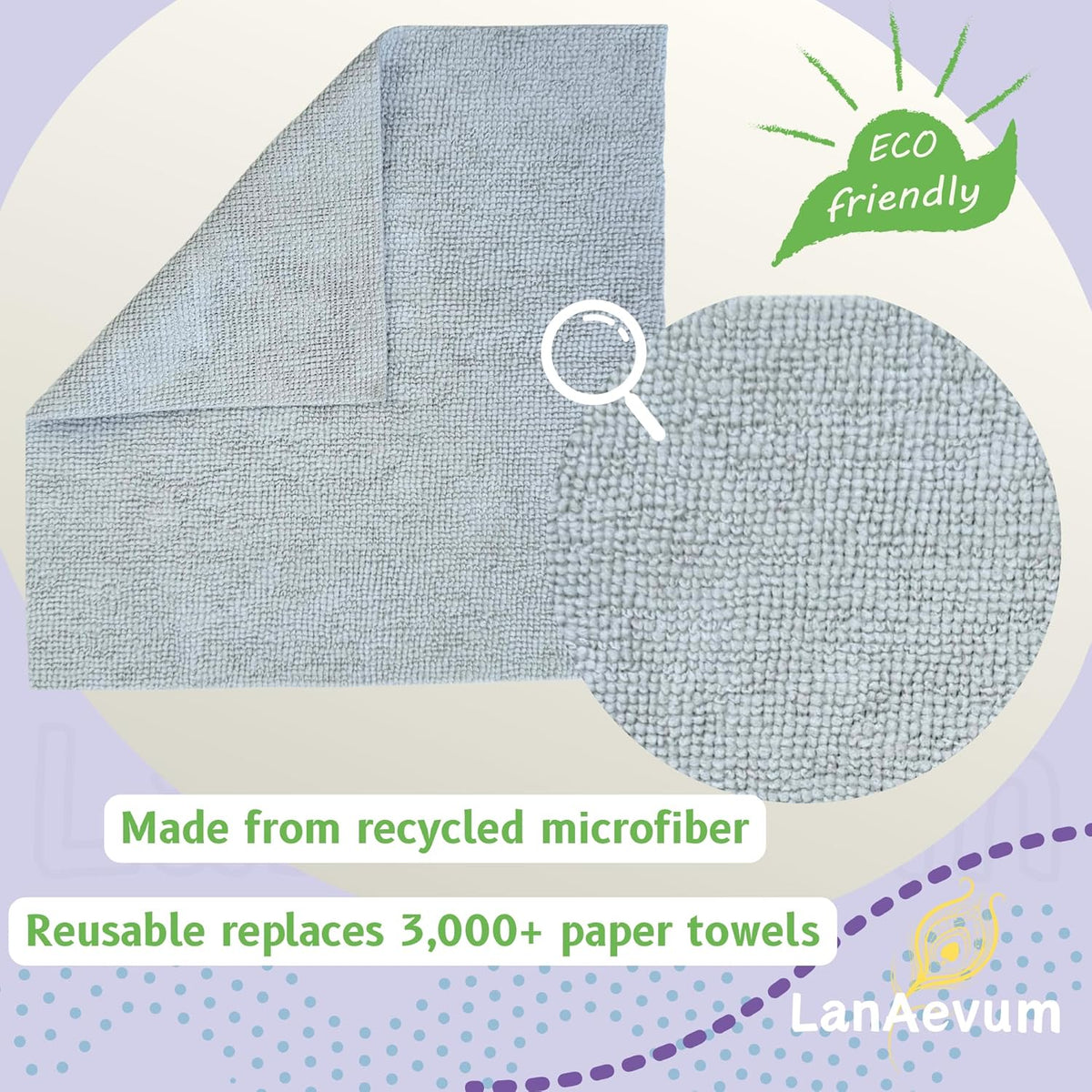 Microfiber Cleaning Cloths 60-Pack Microfiber Towels Pull-Out Packs 8.7x8.7 in, Lint Free, Streak