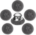 6Pcs Steel Wool Scrubber with Replacement Wire Pads Set, Stainless Steel Scrubber with Handle for