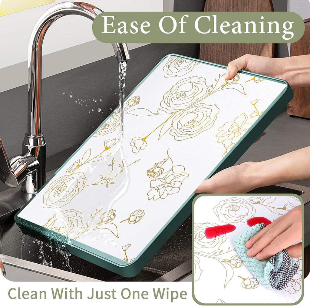 Shelf Liners for Kitchen Cabinets 12in x 20FT Non Adhesive Drawer Liner Gold Floral Thickened Shelf