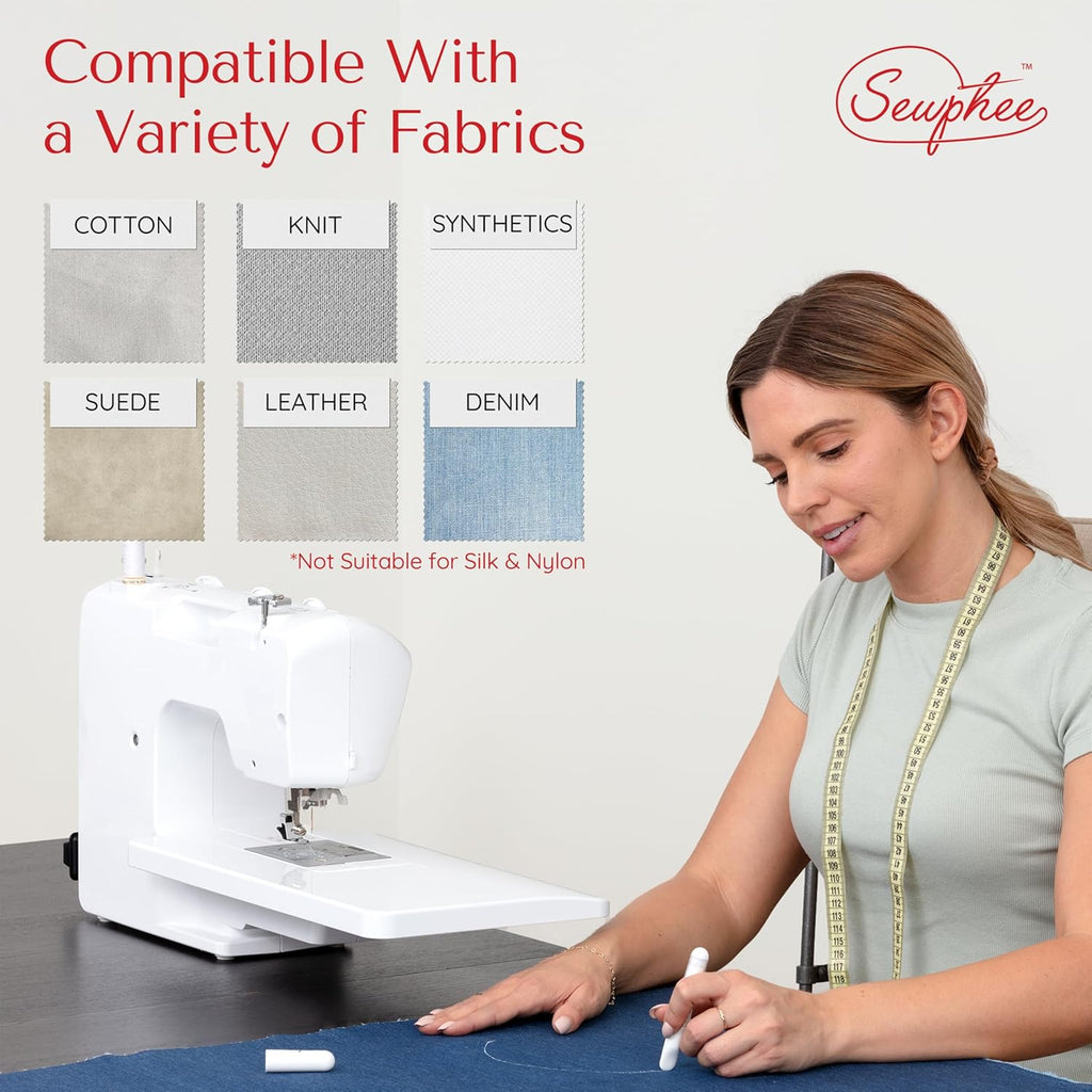 Fabric Markers for Sewing ??Ergonomic Tailors Chalk Pen with Improved Dosing Wheel for Sharp Lines