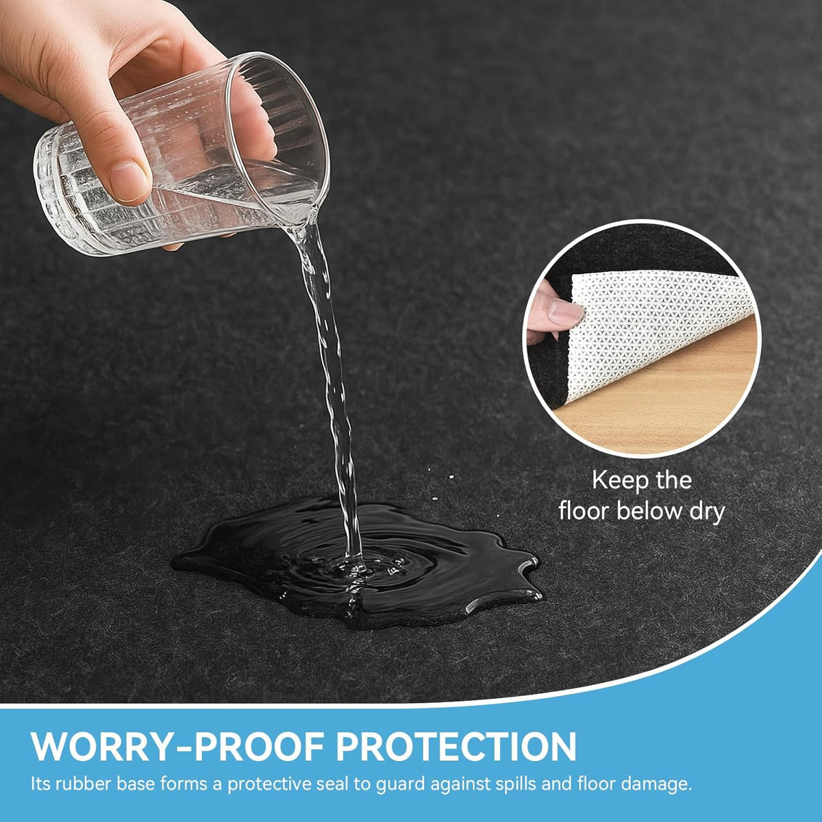 Warmstar 6x9 FT Non Slip Rug Pad,100% Waterproof Felt Rug Pad for Hardwood Floors,1/2” Thick Soft