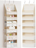 Criusia Over the Door Organizer, 6-Shelf Closet Hanging Storage with 13 Mesh Pockets, 55lbs