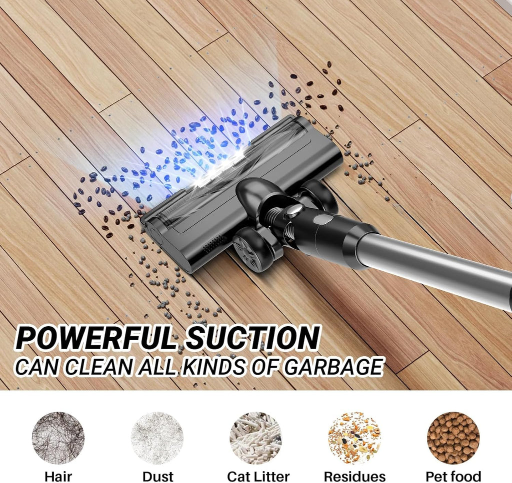 Cordless Vacuum Cleaner for Home, 8-in-1 Lightweight Stick Vacuum with 45Mins Runtime, Powerful