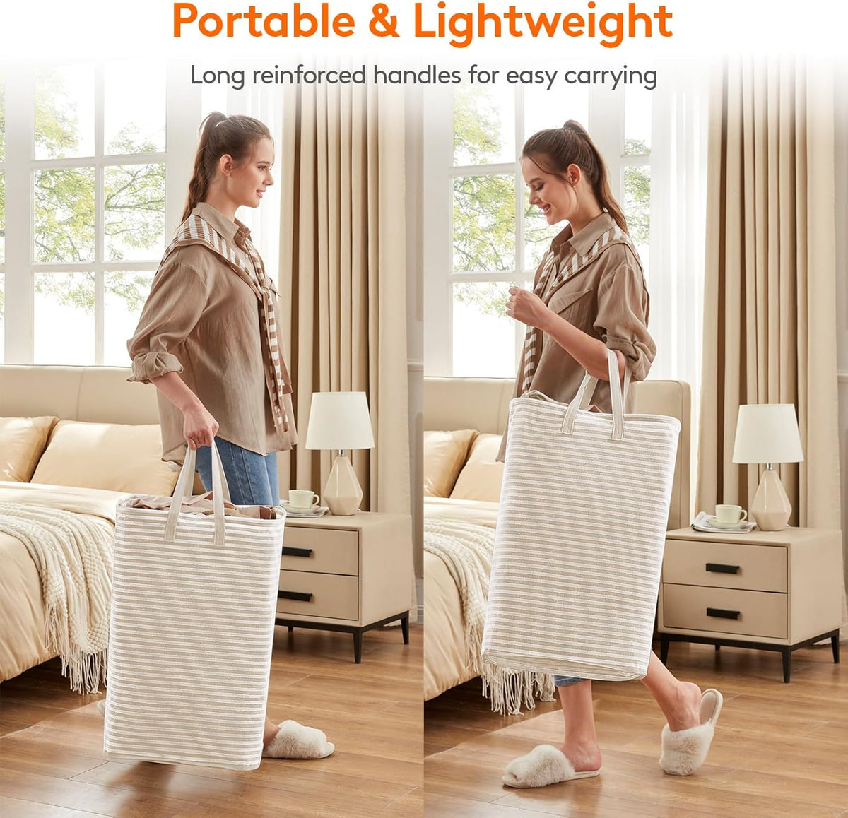 Lifewit 2 Pack Laundry Hamper Large Collapsible Laundry Baskets, Freestanding Waterproof Clothes