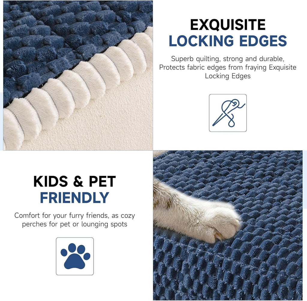 OTOB All Seasons Sofa Covers for 3 Cushion Couch Washable, Fuzzy Non Slip Kids & Pet Friendly Couch