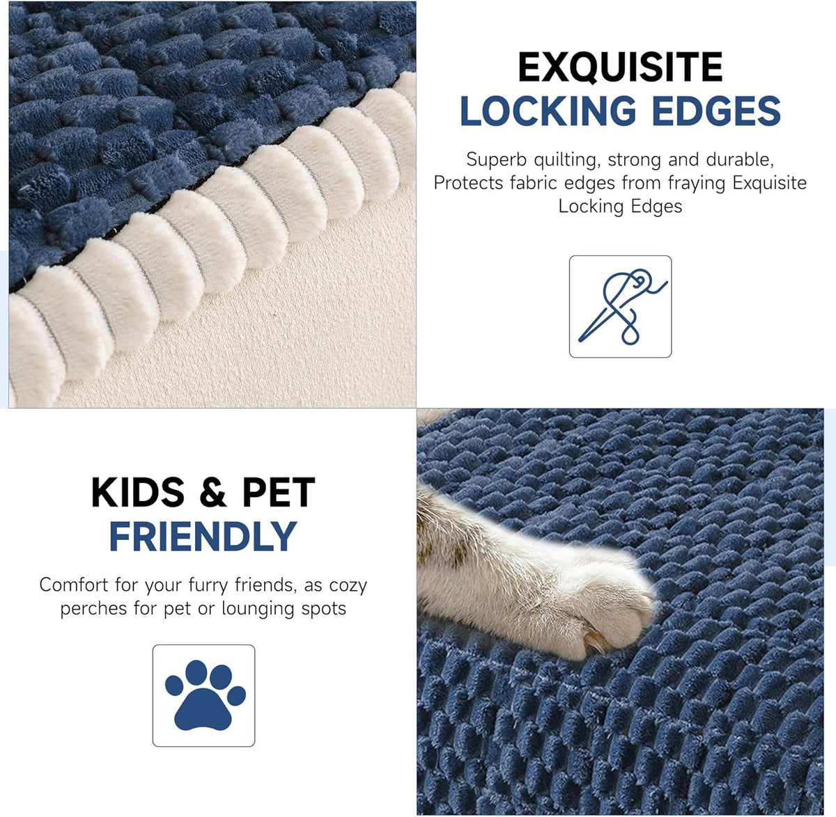 OTOB All Seasons Sofa Covers for 3 Cushion Couch Washable, Fuzzy Non Slip Kids & Pet Friendly Couch