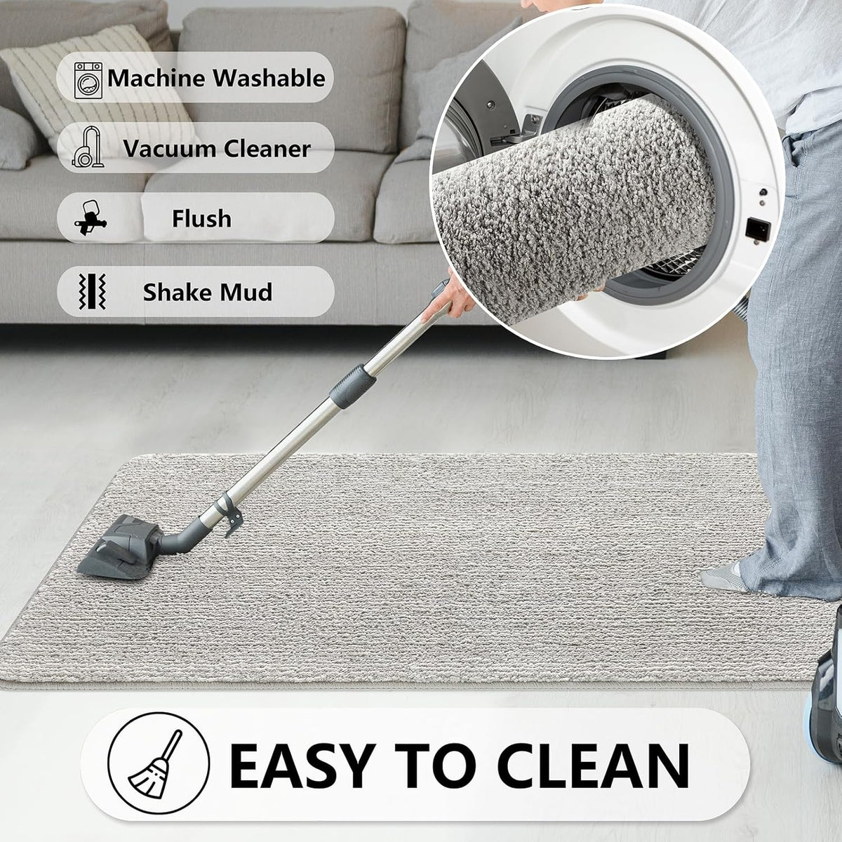 REFETONE Indoor Doormat, Front Door Mat 20"x32" Absorbent Rubber Backing Non Slip Back Door Mats