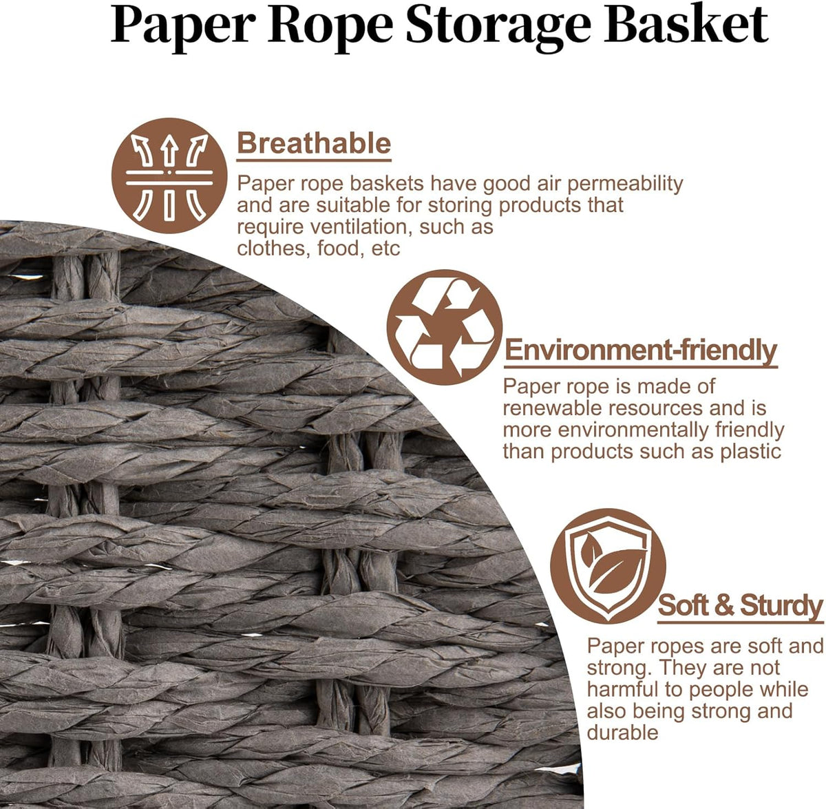 OIAHOMY Toilet Paper Baskets Handmade Paper Rope Decorative Wicker Storage Tank Shelf Cabinet