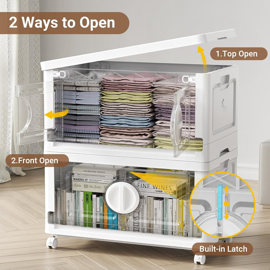 BROVIEW 480Qt Lockable Stackable Storage Bins with Lids, Closet Organizers and Storage Drawer
