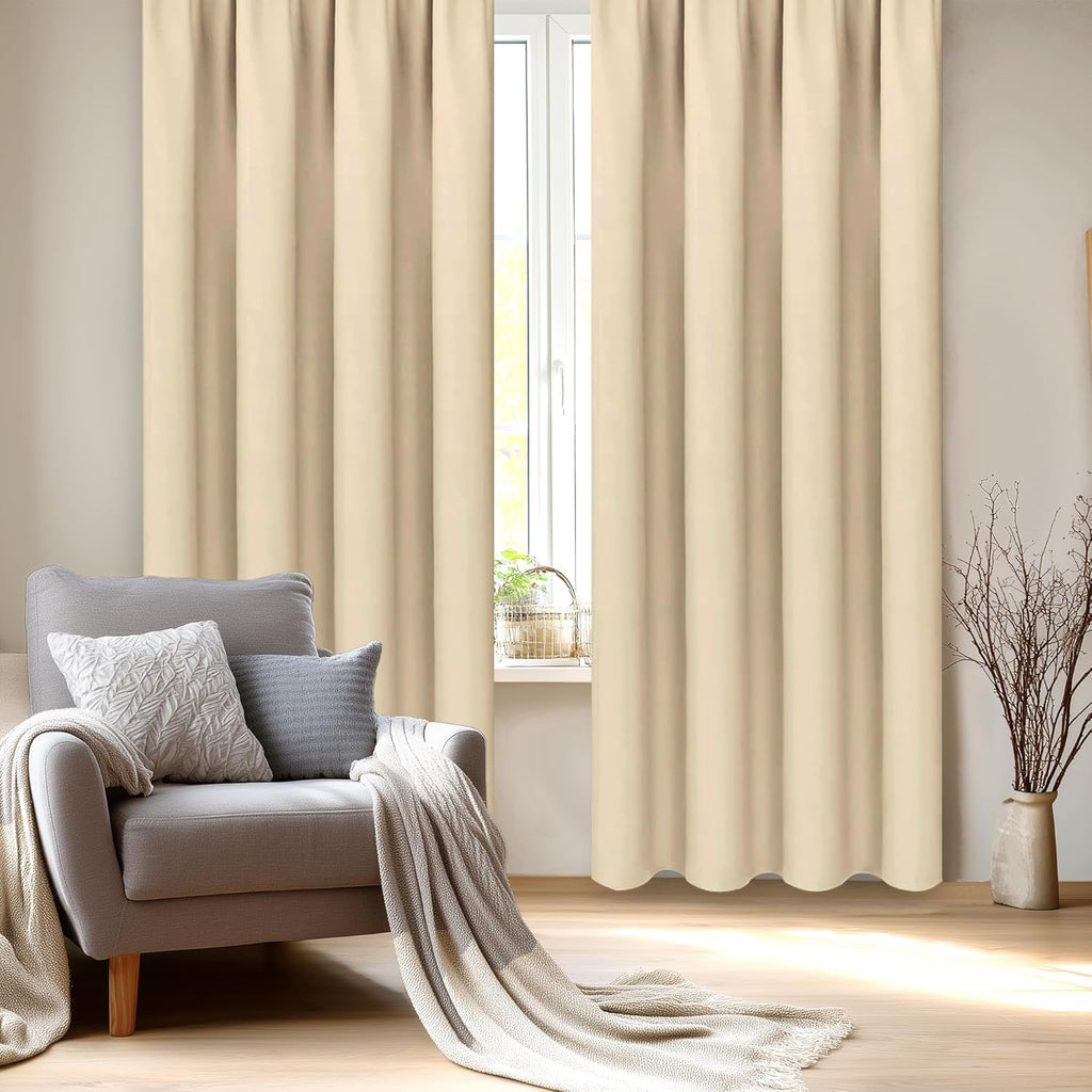 DWCN Blackout Curtains Room Darkening Thermal Insulated Bedroom Curtains Window Curtain Panels, 52