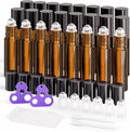 ULG 24-Pack Essential Oil Roller Bottles 10ml, Empty Bottles with Stainless Steel Roller Balls and