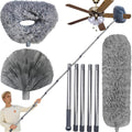 20+ Ft High Reach Ceiling Fan Duster & Cobweb & Corner Brush Duster with 3-14 ft Spliceable Pole