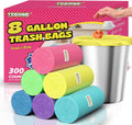 300 Count 8 Gallon Trash Bags - Heavy Duty Medium Garbage Bags 30 Liter Unscented 0.94 Mil Thick &