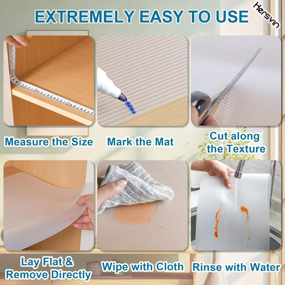 Shelf Liners 26 in x 20 ft EVA Drawer Mats, Non-Adhesive Cupboard Protector, Kitchen Cabinet Lining