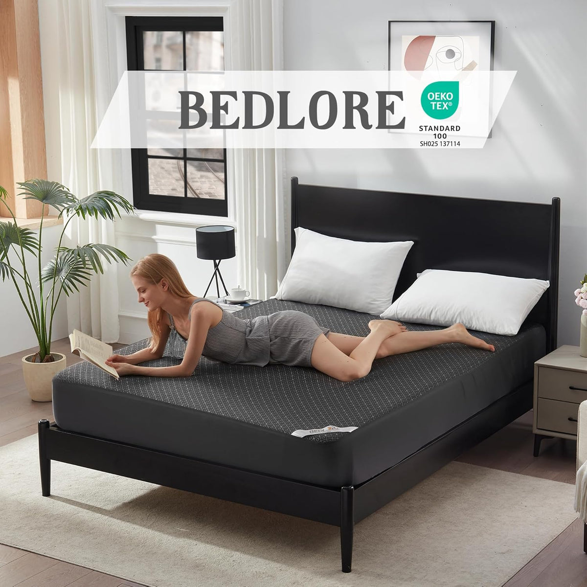 BEDLORE King Mattress Protector, Waterproof Noiseless Mattress Cover with Deep Pocket for 6-18