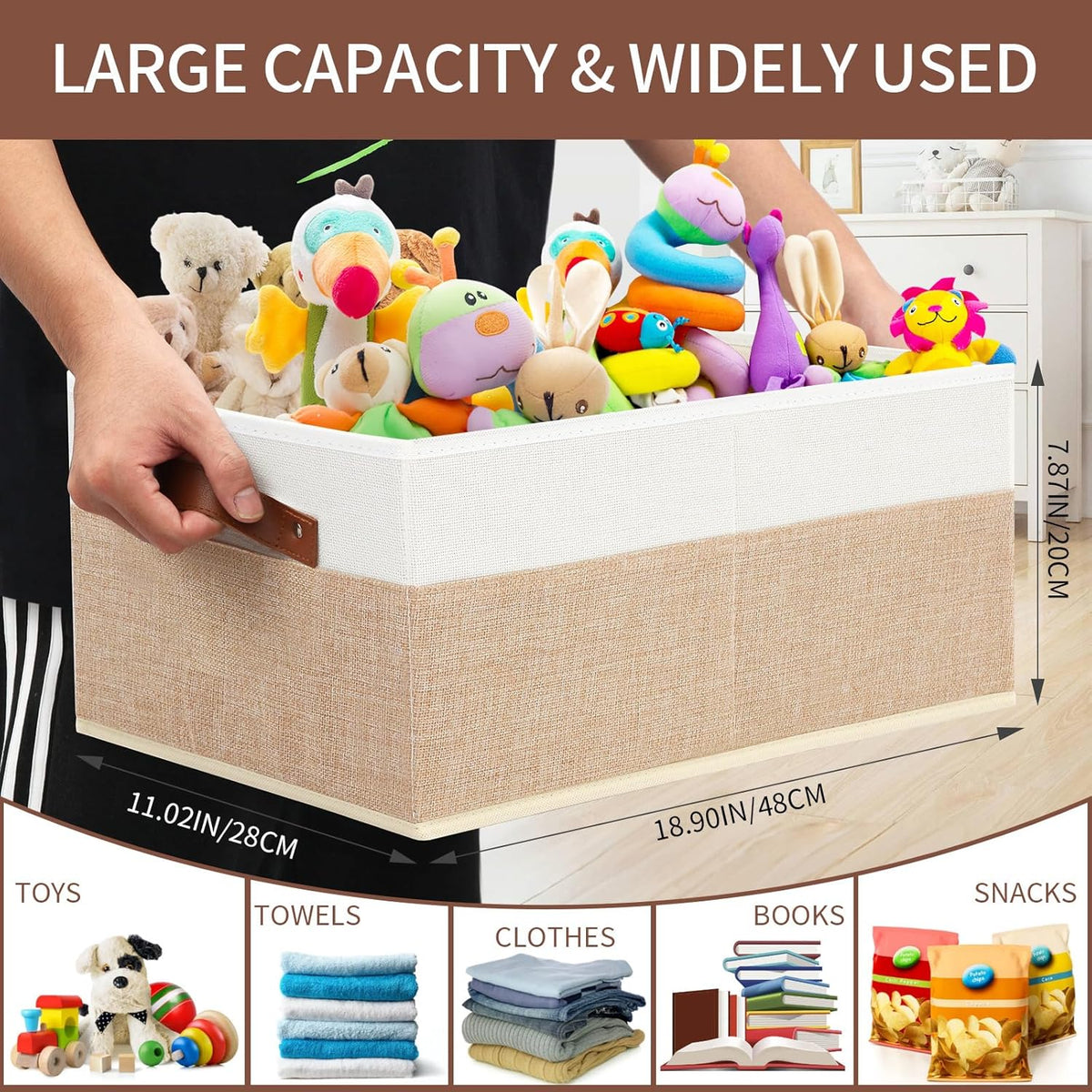 6 Pack Fabric Storage Bins, Large Storage Baskets for Shelves, Foldable Closet Organizer Storage