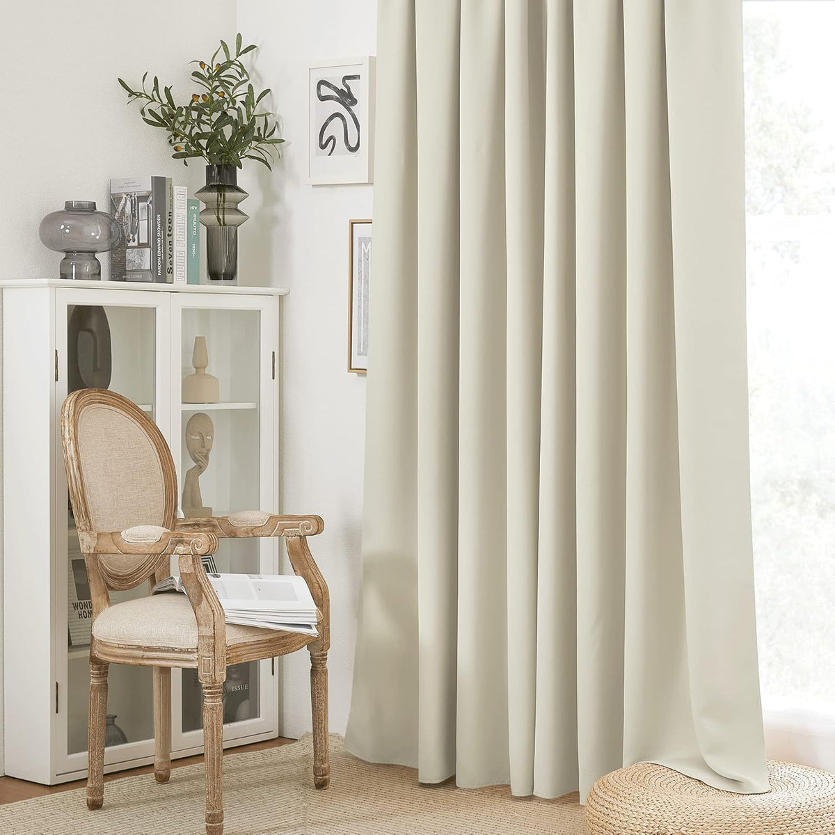 RYB HOME Curtains for Bedroom 72 inches Long, Blackout Thermal Insulating Window Treatment Drapes
