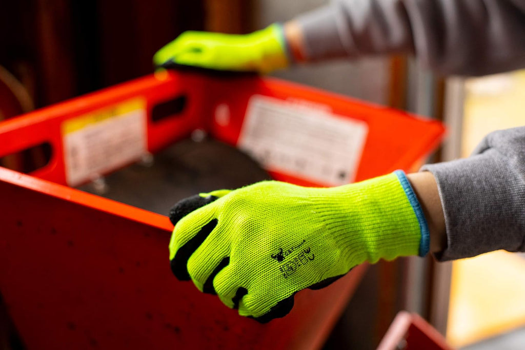 G & F 1516 12 Pairs Pack Premium High Visibility Low emissions Green Work and gardening Gloves for