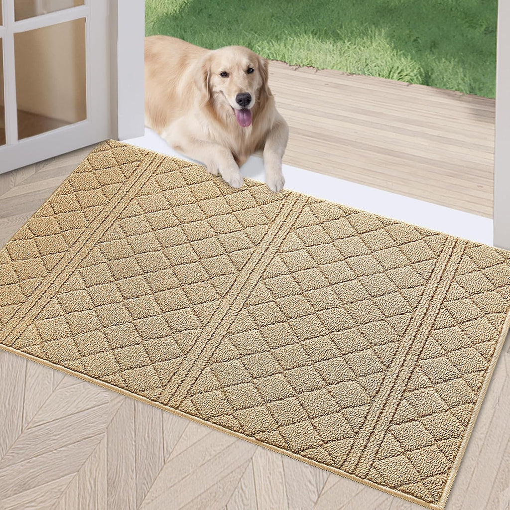 REFETONE Indoor Doormat, Front Back Door Mat 24"x36" Absorbent Rubber Backing Non Slip Door Mats