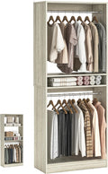 Unikito 25” Closet System, Freestanding Closets Organizer Wardrobe with Hanging Rods and Shelves