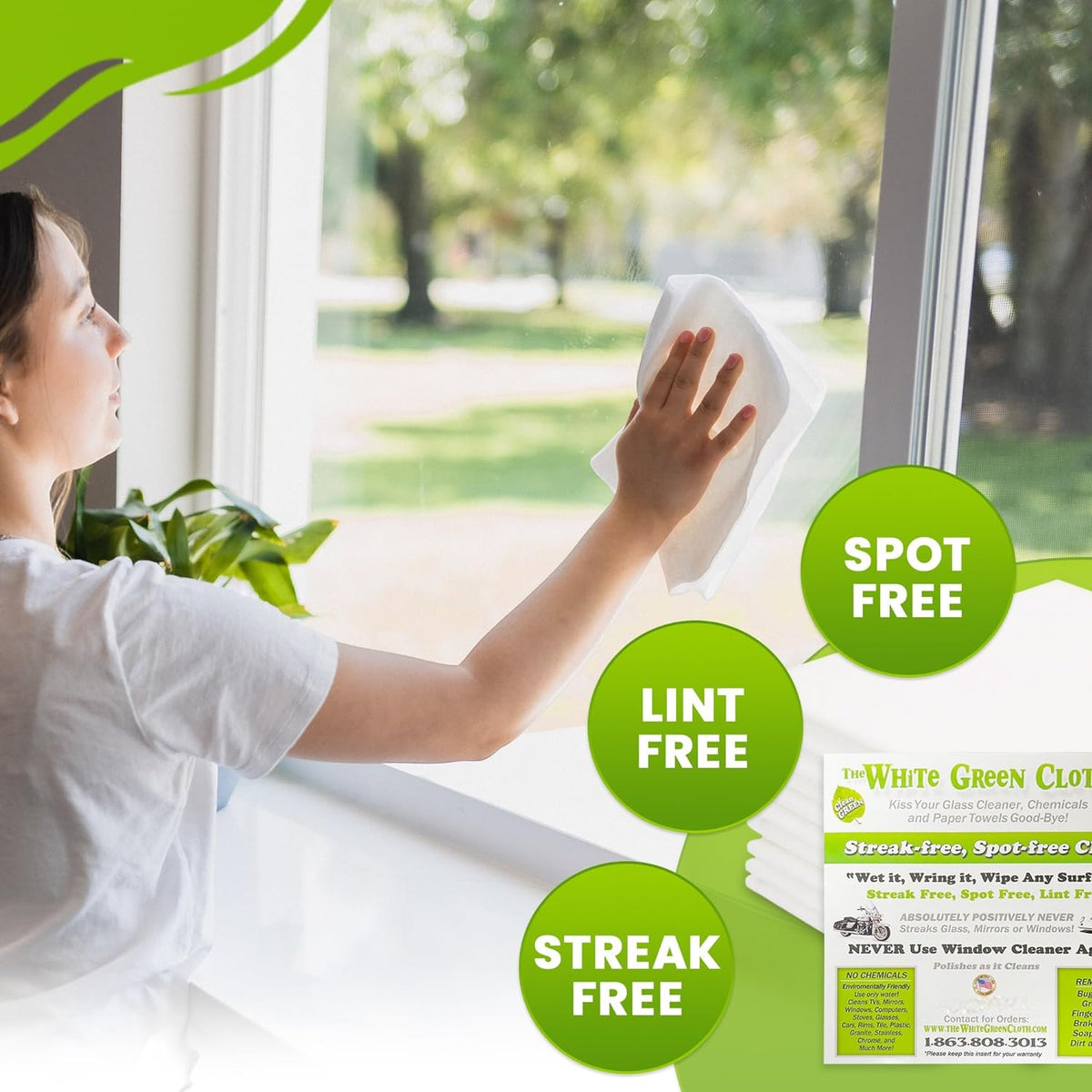 4-Pack Reusable Cleaning Cloths for Streak-Free Windows, Mirrors & All-Purpose Use – Chemical-Free