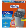 Hefty Ultra Strong 13 Gal Kitchen Trash Bags, Black, Clean Burst, 110ct