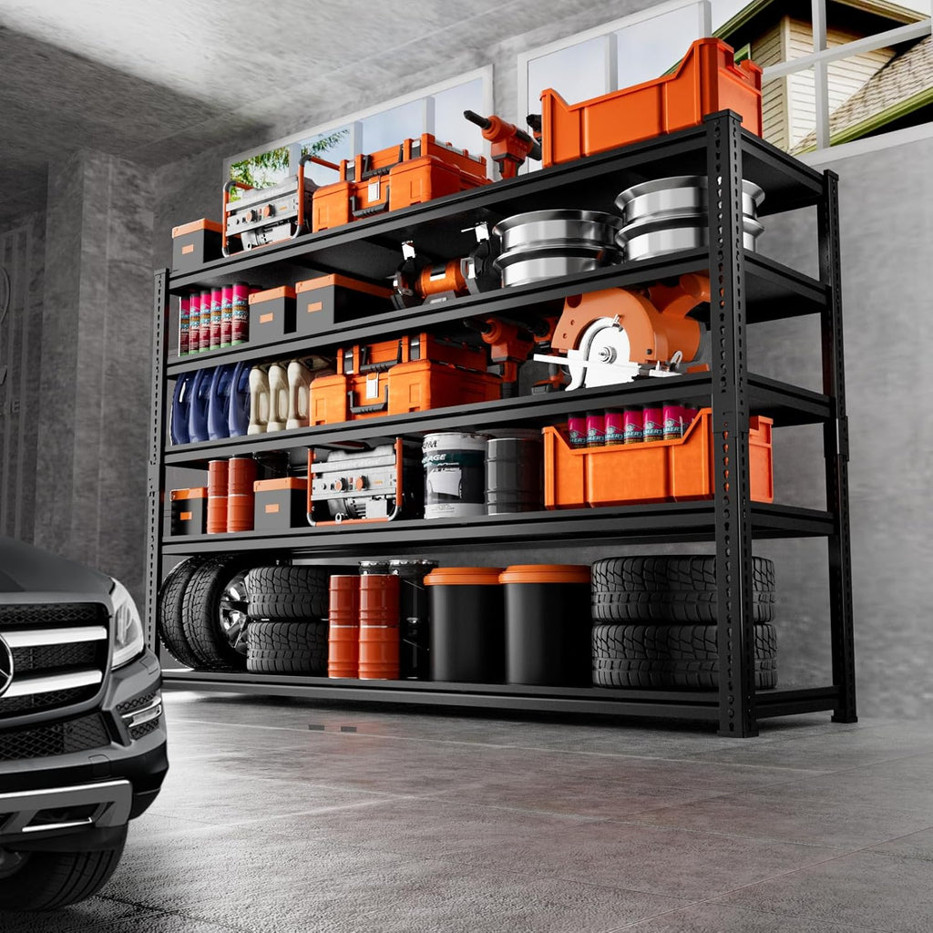 Storage Shelves Heavy Duty 2 PCS,60" L x 24" W x 78" H Garage Storage Shelves Unit Loads 3700LBS