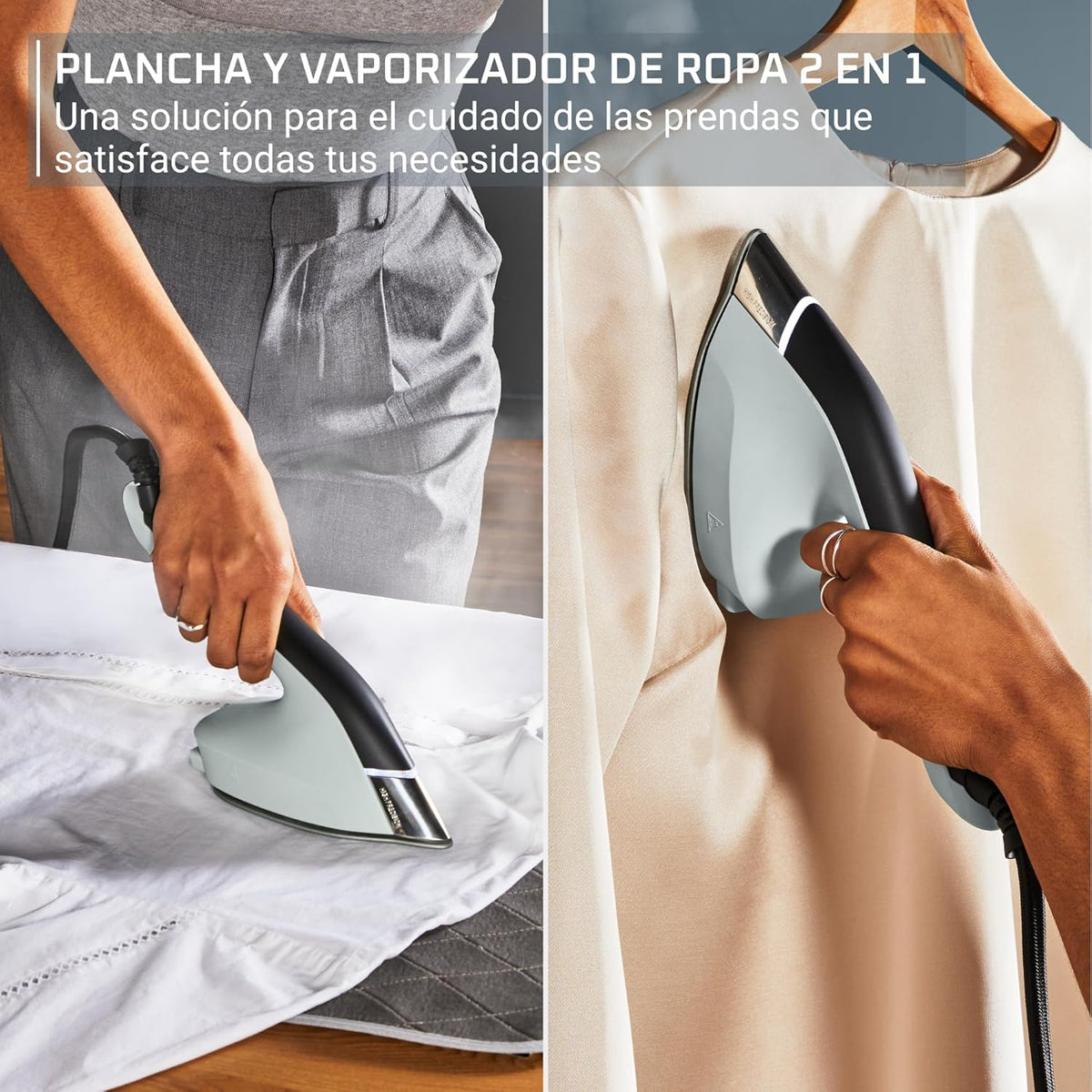 Rowenta 2-in-1 Duo Force Iron and Steamer for Clothes, 1700W Steam Iron, Stainless Steel Soleplate