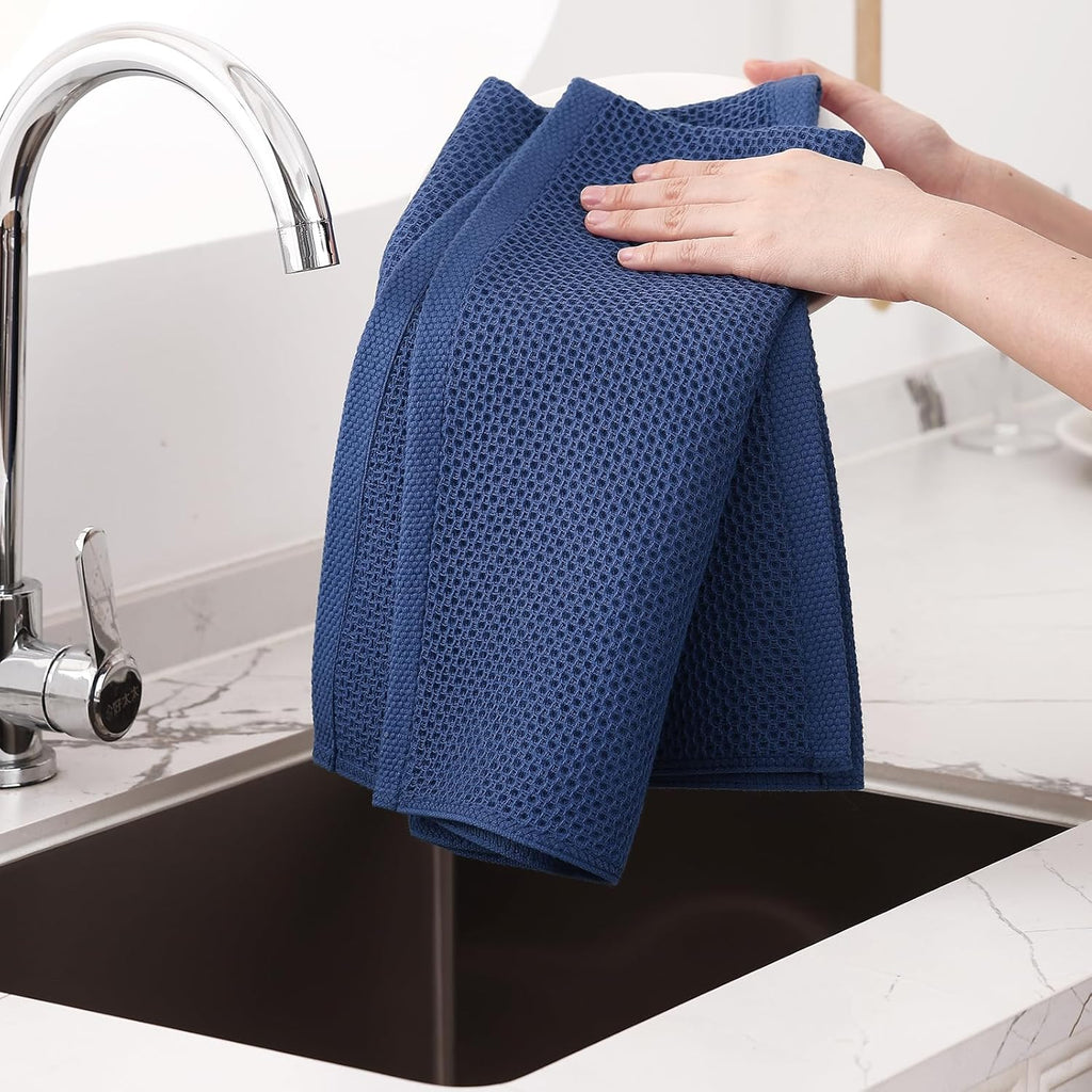 Homaxy 100% Cotton Oversized Waffle Weave Kitchen Dish Towels, Ultra Soft Absorbent Quick Drying