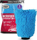 AIDEA Car Wash Mitt Microfiber, 1PK Scratch Free Lint-Free, Premium Chenille Microfiber Sponge Mitt