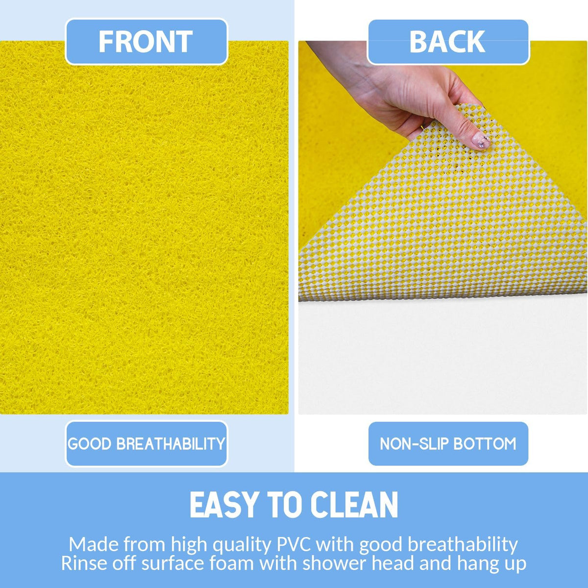 Non-Slip Bathtub Mat, Anti Slip Shower Mat, Fast Drying Bathtub Mats, Foot Scrubber Mat, Anti Slip